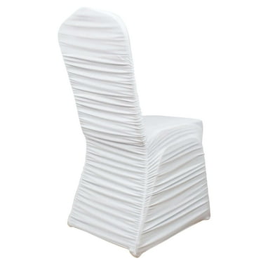 Efavormart White Crushed Velvet Spandex Stretch Banquet Chair Cover With Foot Pockets, Fitted ...