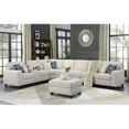 thumbnail image 2 of 9-Piece Chenille Fabric Upholstered Sectional With Console & Ottoman-Beige, 2 of 8