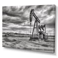 thumbnail image 2 of Designart "Monochrome Fields Of Oil Drilling Rigs" Oil Rigs / Fields Canvas Wall Art, 2 of 7