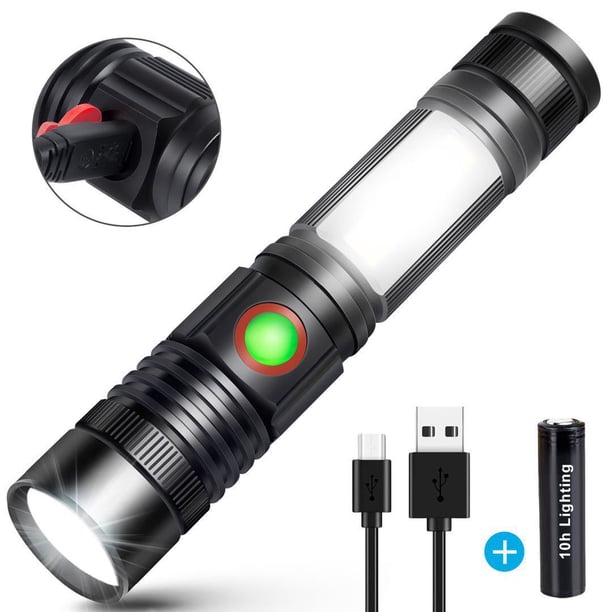 Led Exterior Resalte Linterna Botón Interruptor Fuerte Linterna Carga Usb Proyector Linterna Con Led Impermeable Cuatro Engranajes Para Exteriores matsuzay HA017982-00