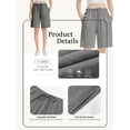 thumbnail image 4 of TEMOFON Women's Athletic Shorts Sweat Shorts for Women Drawstring Elastic Shorts with Pockets Casual Loose Shorts, 4 of 8
