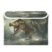Storage Box With Lid 16.5x12.6x11.8In Foldable Stacked Household Storage Box Super Cool Dinosaur
