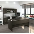 thumbnail image 3 of Bestar Ridgeley U Shaped Desk in Dark Chocolate & White Chocolate, 3 of 5