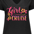 thumbnail image 4 of Inktastic Girl Cruise with flowers Women's Plus Size V-Neck T-Shirt, 4 of 5