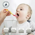 thumbnail image 5 of LNGOOR Baby Spoons Feeding Set Soft Silicone Tip Heat Sensitive Utensils BPA Free 2PCS Multi Color Infant Spoons and 1PCS Fork, 5 of 6