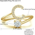 thumbnail image 2 of GHSDFBB Initial Letter Ring for Women Girls Gold Stackable Alphabet Rings with Initial Adjustable Crystal Inlaid Initial Rings Bridesmaid Gift, 2 of 6
