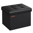 thumbnail image 1 of Taburete plegable Storage Ottoman SONGMICS, pequeño, con reposapiés, negro, 1 of 6