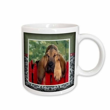 

3dRose Bassett on the Fence Ceramic Mug 15-ounce