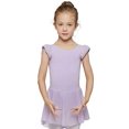 thumbnail image 1 of Girls' Flutter Sleeve Dress Leotard (4-6 / Small, Purple), 1 of 4