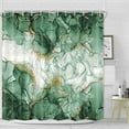 thumbnail image 2 of Teal Gold Marble Texture Shower Curtain Sets, Abstract Modern Fabric Shower Curtain for Bathroom, 3D Printing Durable Waterproof Washable Bath Curtain with Hooks,54X70in, 2 of 4