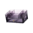 thumbnail image 3 of Caja de cosméticos, organizador de maquillaje, contenedor transparente para joyas Violeta de 2 niveles, 3 of 9
