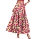 thumbnail image 2 of TaTaai Women's Vintage High Waist Boho Print Long Skirt Elastic Waist A-Line Ruffle Hem Maxi Skirt with Pockets for Everyday Casual Wear Gift, 2 of 9