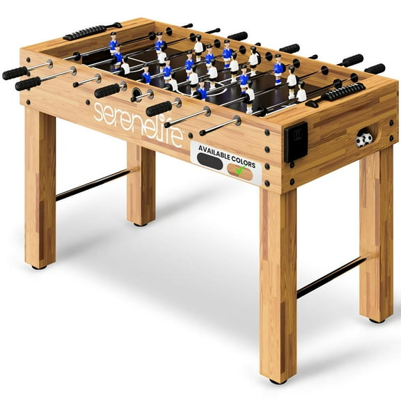 SereneLife 48in Competition Sized Wooden Foosball Table, Soccer for Home, Arcade Game Room