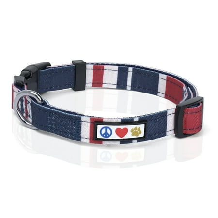 UPC: 0051907199151 | Pawtitas Multicolor Dog Collar XSmall Red / White / Blue