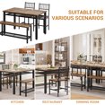 thumbnail image 2 of Ensemble de Chaises et Table de Cuisine Style Ferme pour 4–47 Pouces Table à Manger Moderne pour 4 avec Banc&Chaises, Étagère de Rangement&Cadre en Métal, Conception Gain de Place pour Salle à Manger/cuisine/appartement, 2 of 8