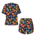 thumbnail image 5 of Picia Colorful Pineapples1 Pajamas Sets for Women Soft Short-Sleeved Pjs with Lounge Shorts Two Piece Sleepwear-XX-Large, 5 of 9