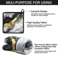 thumbnail image 7 of Black and Gold Marble Glitter Streaks Pattern Kitchen Oven Mitt and Pot Holder Sets 4 Pcs for Baking, Cooking and Grilling, Heat Resistant Up To 392 °F, 7 of 7