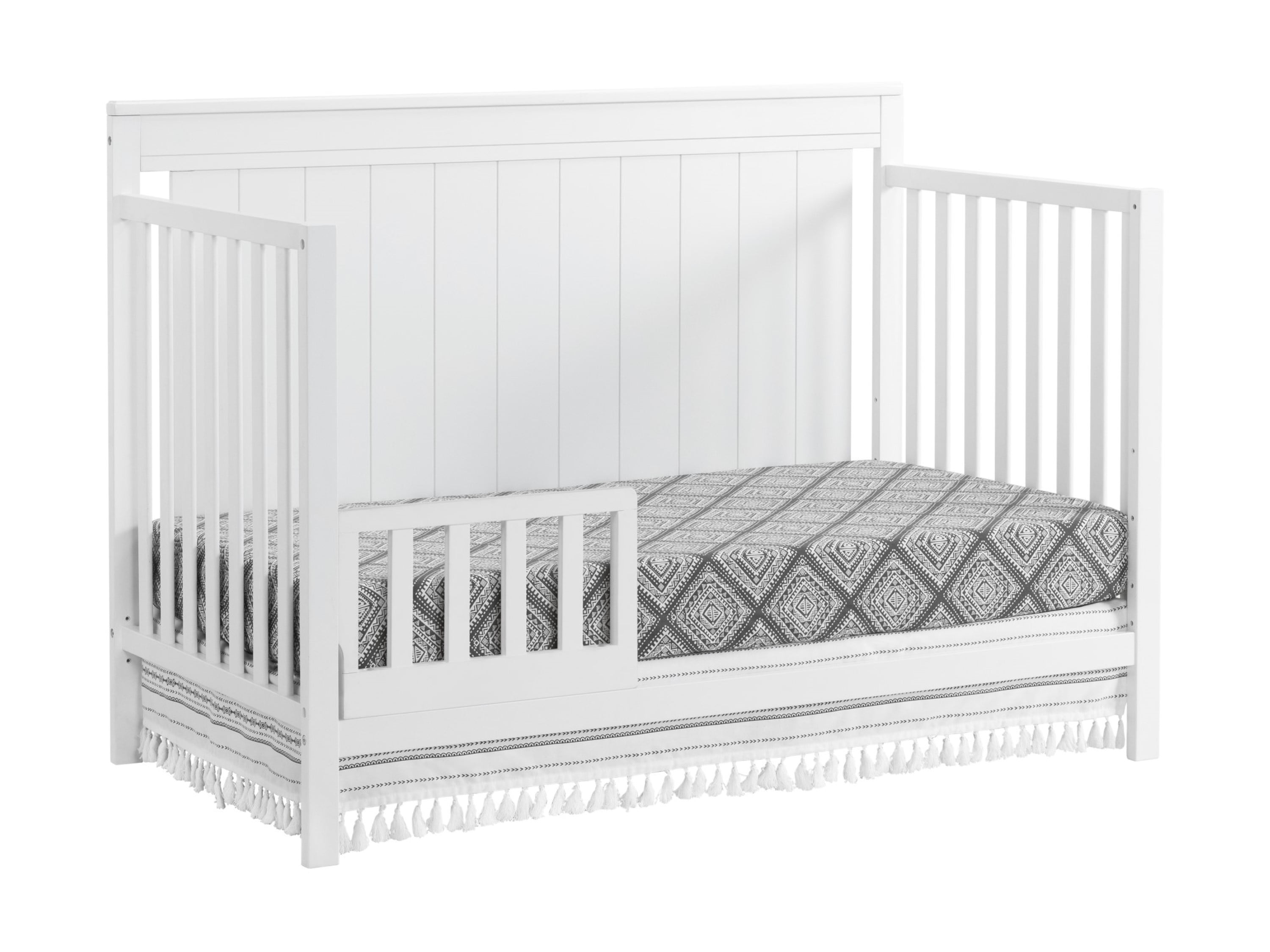 Oxford Baby Lazio 4-in-1 Convertible Crib, Snow White, GREENGUARD Gold Certified, Wooden Crib