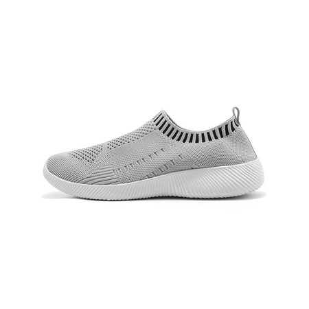 

GENILU Women Comfortable Round Toe Walking Shoes Nonslip Flat Sock Sneaker Sports Soft Comfort Loafers