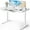 White Glass-top, variant on CHITOOMA Glass Top Electric Standing Desk with Drawer, 55'' x 28'' Electric Height Adjustable Desk with USB Charging Ports, Sit Stand up for Home Office