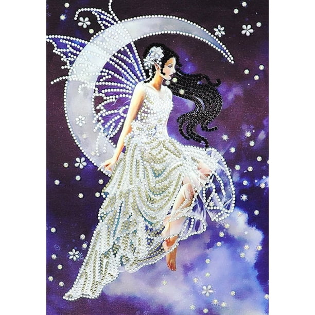 Cuadros Decorativos Kit de pintura de diamantes Ángeles en la luna Parte Forma especial Taladro Artesanía Sywqhk Nuevos Originales