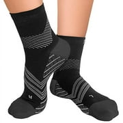 TechWare Pro Plantar Fasciitis Sock  Therapy Grade Targeted Cushion Compression Socks Women & Men. Ankle Brace Foot Sleeves with Arch Support for Achilles Tendonitis & Heel Pain Relief. Blk/Gr