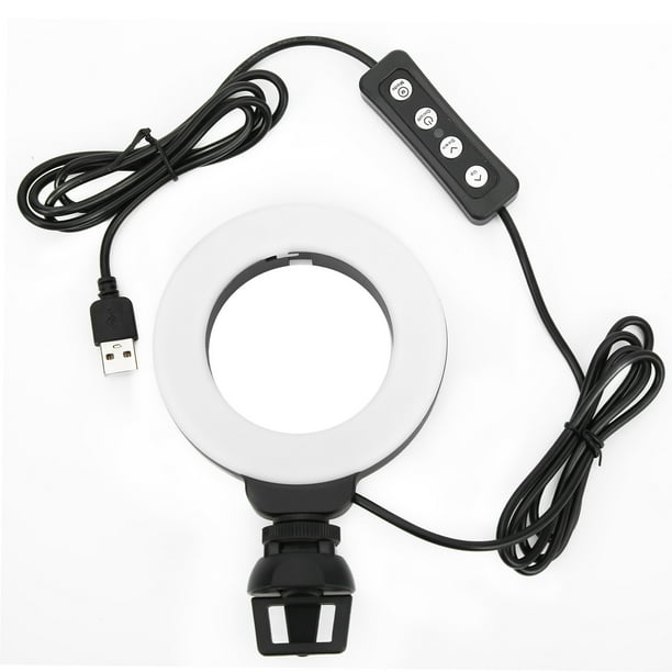 Lámpara de relleno USB Vlog para tableta, anillo de 48 LED de 4 pulgadas Mini lámpara de relleno Selfie Vlog portátil Anillo LE Ds Luz de clip llena Estándares líderes en la industria Jadeshay A
