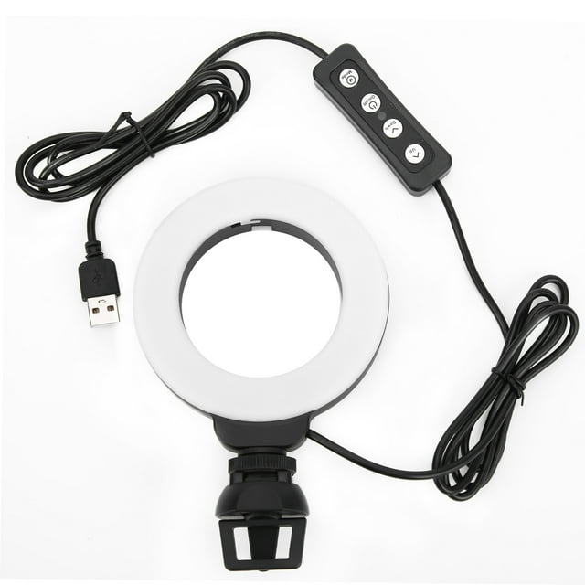 Lámpara de relleno USB Vlog para tableta, anillo de 48 LED de 4 pulgadas Mini lámpara de relleno Selfie Vlog portátil Anillo LE Ds Luz de clip llena Estándares líderes en la industria Jadeshay A