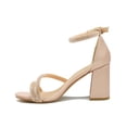 thumbnail image 2 of Zapatilla Tacon Ancho Correa Elegante Evento Social Rosa rosa 24.5, 2 of 7