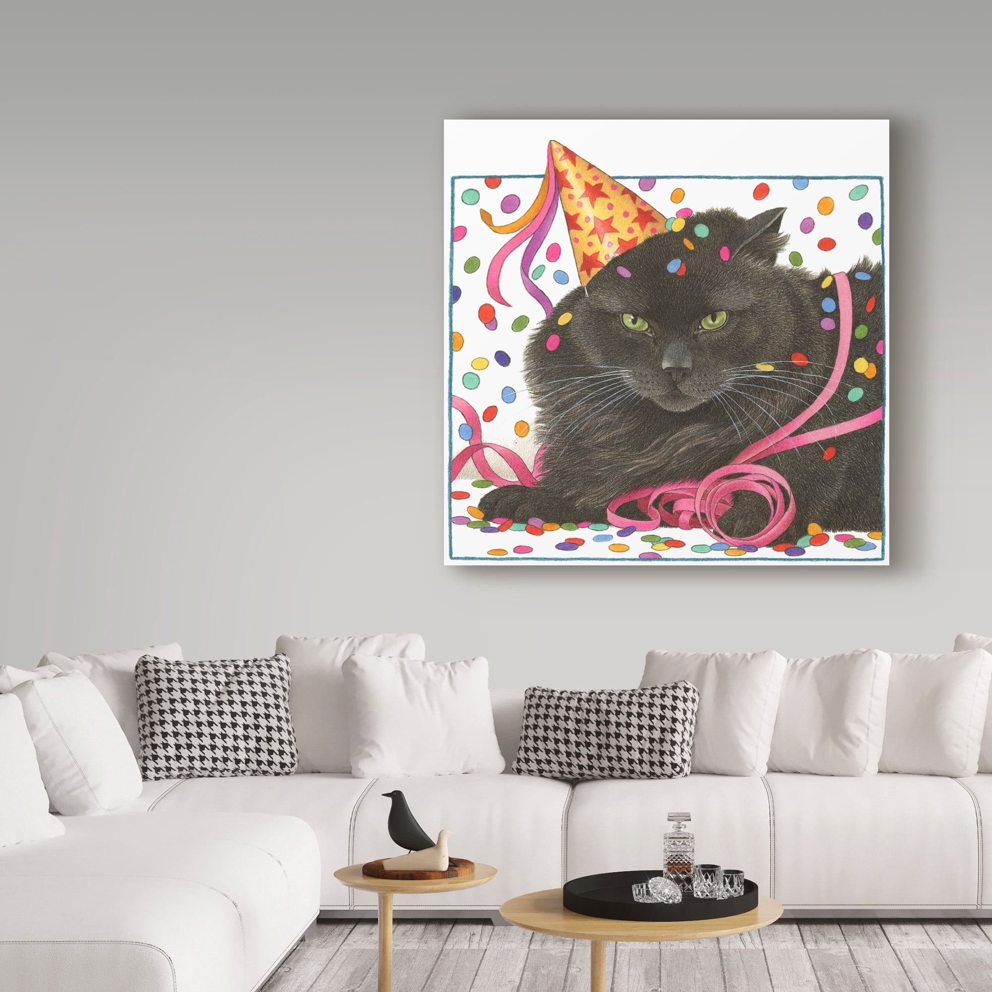 Trademark Fine Art 'Black Cat Birthday' Canvas Art by Francien Van Westering