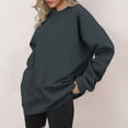 thumbnail image 2 of ManxiVoo Women's Casual Long Sleeve Round Neck Sweatshirt for Fall and Winter Comfort Top XXL Size Navy, 2 of 4