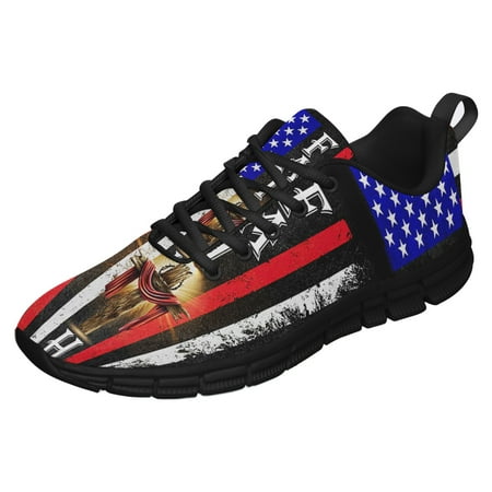 

American Flag Faith Running Shoes Sneakers Mesh Black Size 8