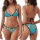 thumbnail image 3 of Fotbe Seashells And Fishing Net On Blue Wooden Table Traje de Baño para Mujer de Dos Piezas – Bikini Sexy de Tirantes Tipo Halter con Diseño Triangular, 3 of 6