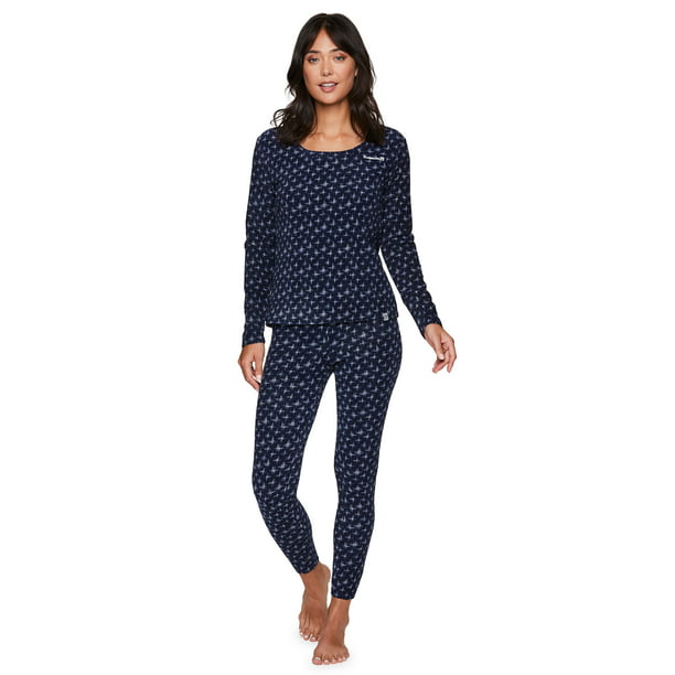 Avalanche Women's Modern Stars Waffle Knit Thermal Pajama Set - Walmart.com