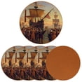 thumbnail image 2 of Columbus Day 6Pcs Round Microfiber Leather Bar Coasters, 11x11 cm/4.3x4.3 in, Drink Mats for Home and Kitchen, Absorbent Cup Coasters Set for Drinks, 2 of 6