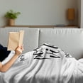thumbnail image 3 of Positive Energy Soft Flannel Fleece Throw Blanket, Simple Monochromatic Illustration with Words, Cozy Plush for Indoor and Outdoor Use, 50" x 70", Charcoal Grey and White, by Ambesonne, 3 of 5