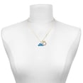 thumbnail image 2 of Delight Jewelry Silver-tone Royal Blue ''Big Sister'' with Heart with a Large Goldtone Crystal Initial - C - Charm Necklace, 17.5"+2", 2 of 4