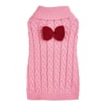 thumbnail image 2 of Tnobhg Pet Sweater Bowknot Decor Comfortable Winter Dog Sweater Soft Breathable Easy to Wear Cat Vest Pet Supplies, 2 of 8