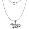 thumbnail image 3 of Small 3/4 inch Sterling Silver Lying Down Horse Necklace for Women 3-D Diamond-Cut Oxidized finish 24 inch BX_19, 3 of 4