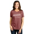 thumbnail image 2 of Reinvent Yourself Women's Fashion Relaxed T-Shirt Tee Heather Rouge Medium, 2 of 5