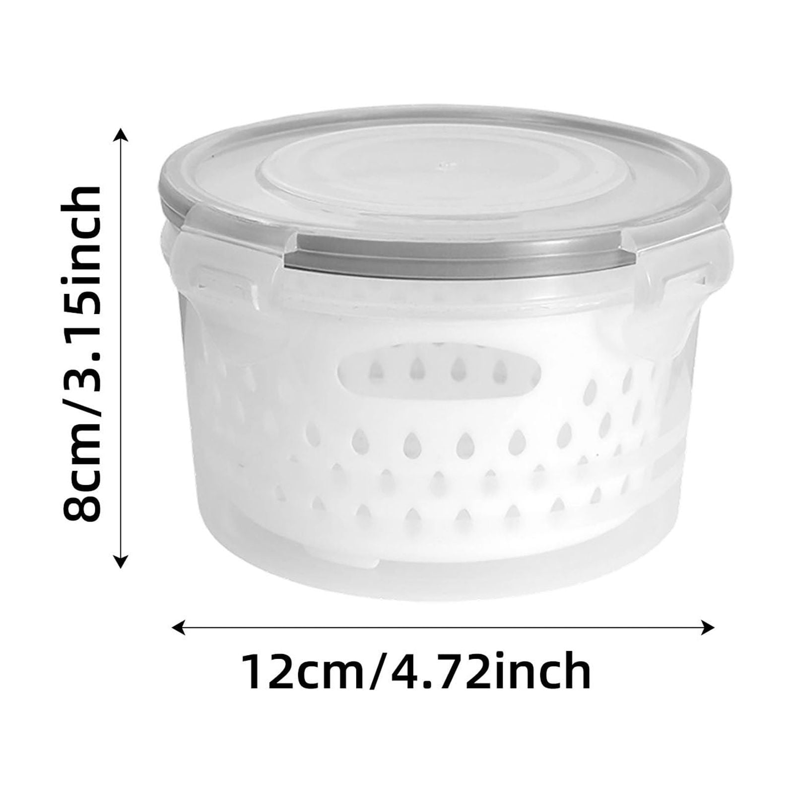UJMNHYGT Large Fruit Containers for Fridge Round Leakproof, Food Storage Containers with Removable Colander, Dishwasher Microwave Safe Produce Container Keep Fruits Vegetables Berry Meat Fresh