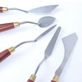 thumbnail image 4 of Yuarrent Espátula para mezclar pintura, resistente con mango de madera, espátula artística para manchas, paleta suavizante a juego de colores Herramientas y accesorios para hornear 5 piezas estilo A, 4 of 6