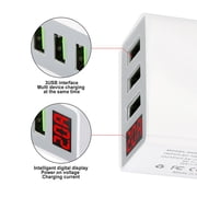 Universal USB Wall Charger W/ LED Digital Display, 3-Port Quick Charger 3.0 Plug Fast Charging USB Hub Power Adapter for iPhone 11 Pro XS Max XR X 8 7 6S Plus, Samsung Galaxy S8/S9/S10/S20 Note 10, LG