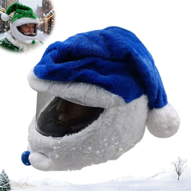 Christmas Santa Motorcycle Helmet Cover,Motorcycle Helmet Cover,Easy to Install Dust Cap MotorcycleHelmet Fun Rides,for MotorcycleChristmas Hats,Santa Claus Xmas Hat Decoration Accessories for Men