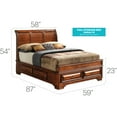 thumbnail image 2 of Glory Furniture LaVita Full Storage Bed w/Wood Panel Headboard in Oak, 2 of 3