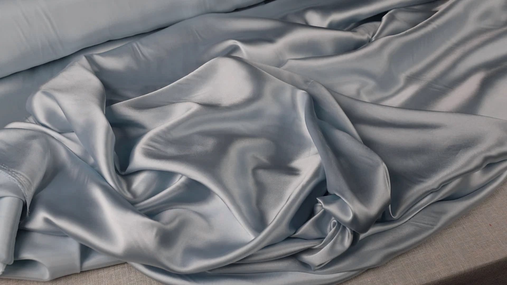 BUTTERFLY- Light Blue Satin Charmeuse Fabric By The Yard 306