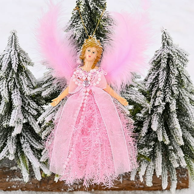 7.5In Christmas Tree Topper Fairy Angel Christmas Tree Pendant Fabric Angel Christmas Tree Topper For Christmas Decorations Tree Ornament