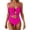 #44Hot Pink, variant on Women One Piece Swimsuits Cutout Full Coverage Bathing Suit Ring Link Ruched Monokini Beach Swimwear Purple L