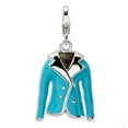 thumbnail image 1 of FB Jewels Sterling Silver 3-D Enameled Blue Jacket w/Lobster Clasp Charm, 1 of 2