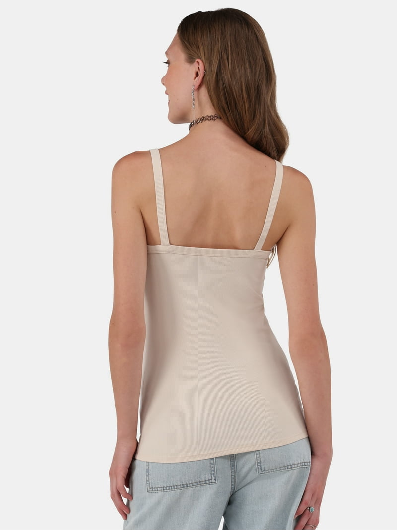 No Boundaries Women's Ribbed Cami Top 89% Recycled Polyester 11